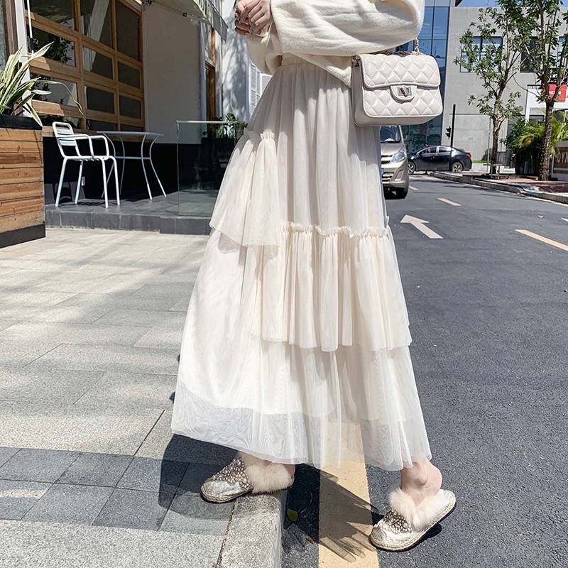 Chân váy lưới tutu mẫu mới đấp bèo thân váy