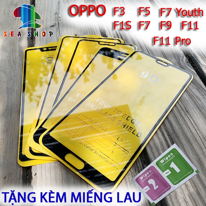 Kính cường lực OPPO Reno Full màn hình 9D - TẤT CẢ CÁC DÒNG -OPPO F1S, F3, F5, F7, F9, F11 Pro, A3s