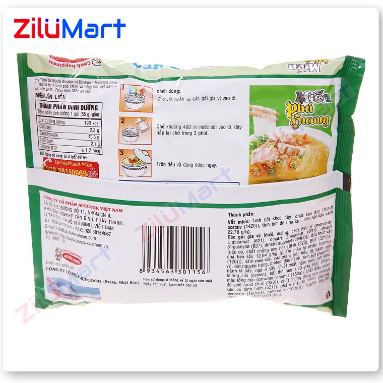 Miến Phú Hương vị Sườn Heo  loại 55g