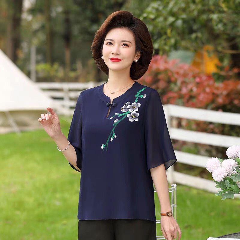 ️CÓ BIG SIZE️ÁO TRUNG NIÊN NỮ QUÝ PHÁI CHO CÁC BÀ CÁC MẸ ĐI TIỆC, ÁO SƠ MI TRUNG NIÊN CÁCH ĐIỆU U50 - U6- U70...