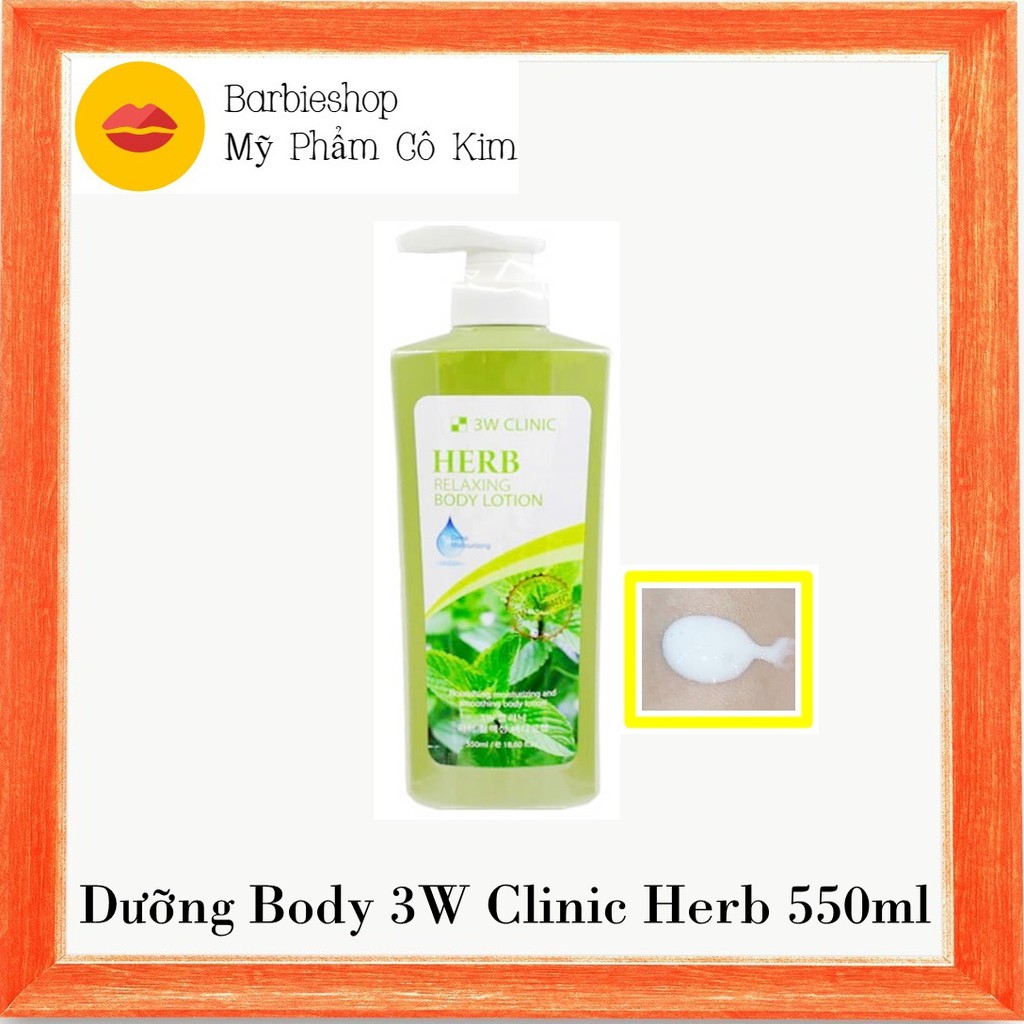 Dưỡng thể 3W Clinic Herb Relaxing Body Lotion 550ml