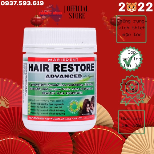 [Hàng Chuẩn ÚC ] Hair Restore Advance - Viên uống chống rụng tóc, kích thích mọc tóc 60 viên