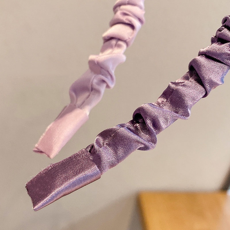 Băng Đô Vải Satin Màu Trơn Thời Trang Thanh Lịch Dành Cho Nữ