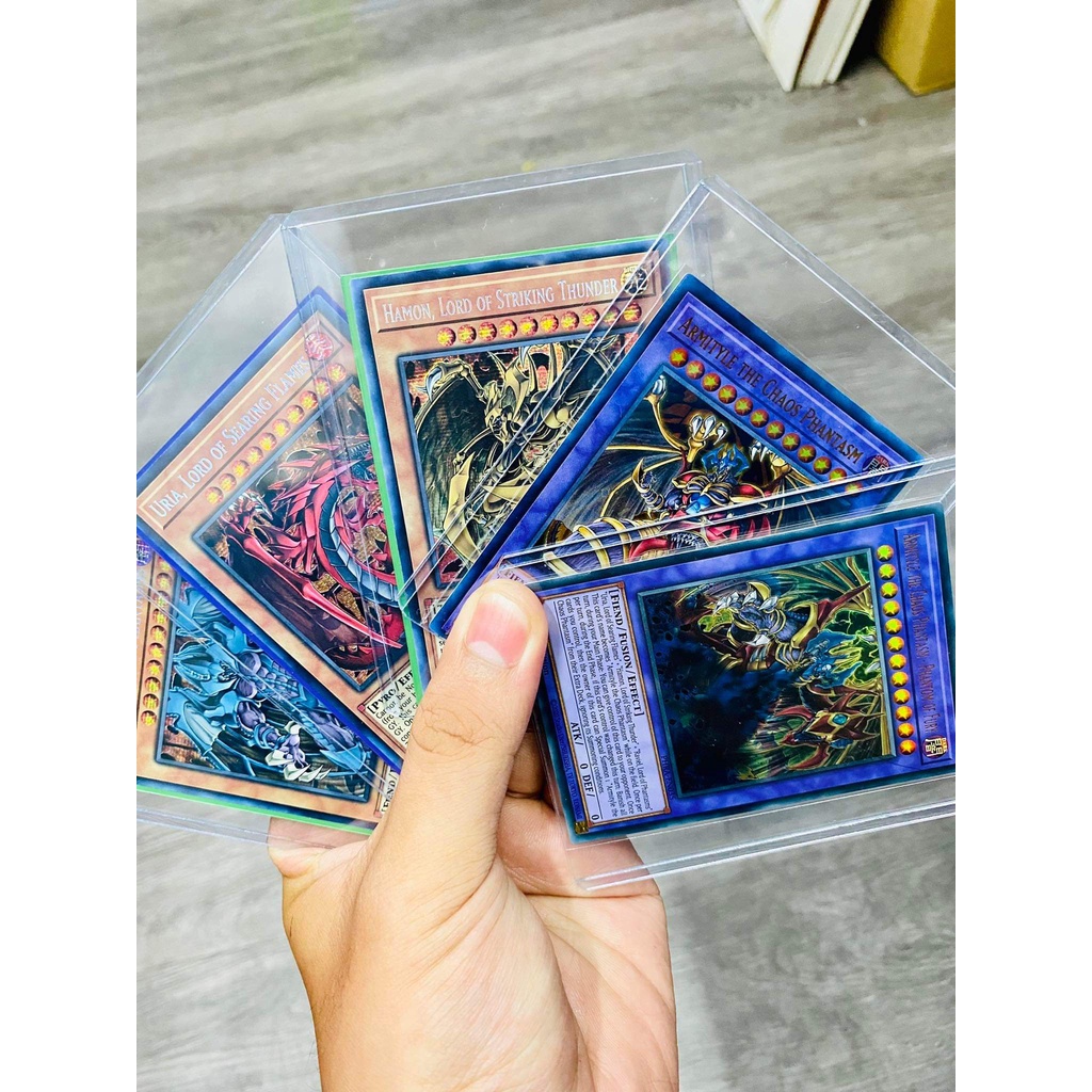 Lá bài thẻ bài Yugioh Combo Tam Ảo Thần Armityle Urira Hamon Raviel - Prismatic Secret Rare - Tặng bọc bài nhựa bảo quản