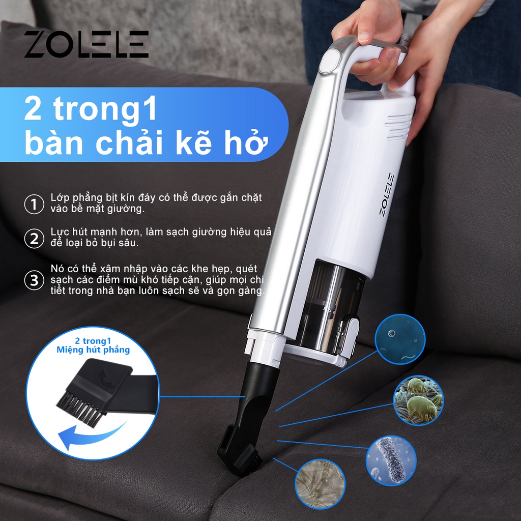 Máy hút bụi đa chức năng ZOLELE Công suất mạnh 600W 13000PA  ZE002 - Chính hãng