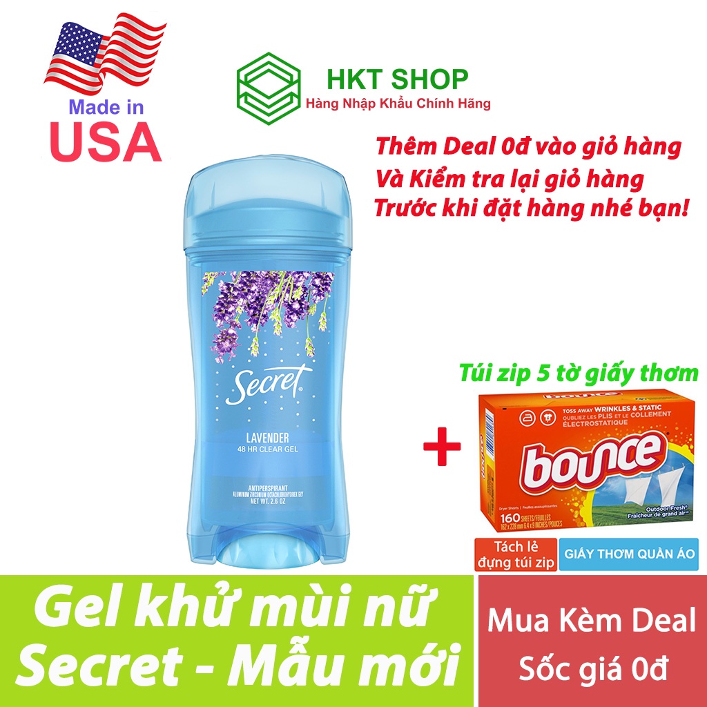 [USA] Lăn Khử Mùi Secret Lavender 73g - HKT Shop
