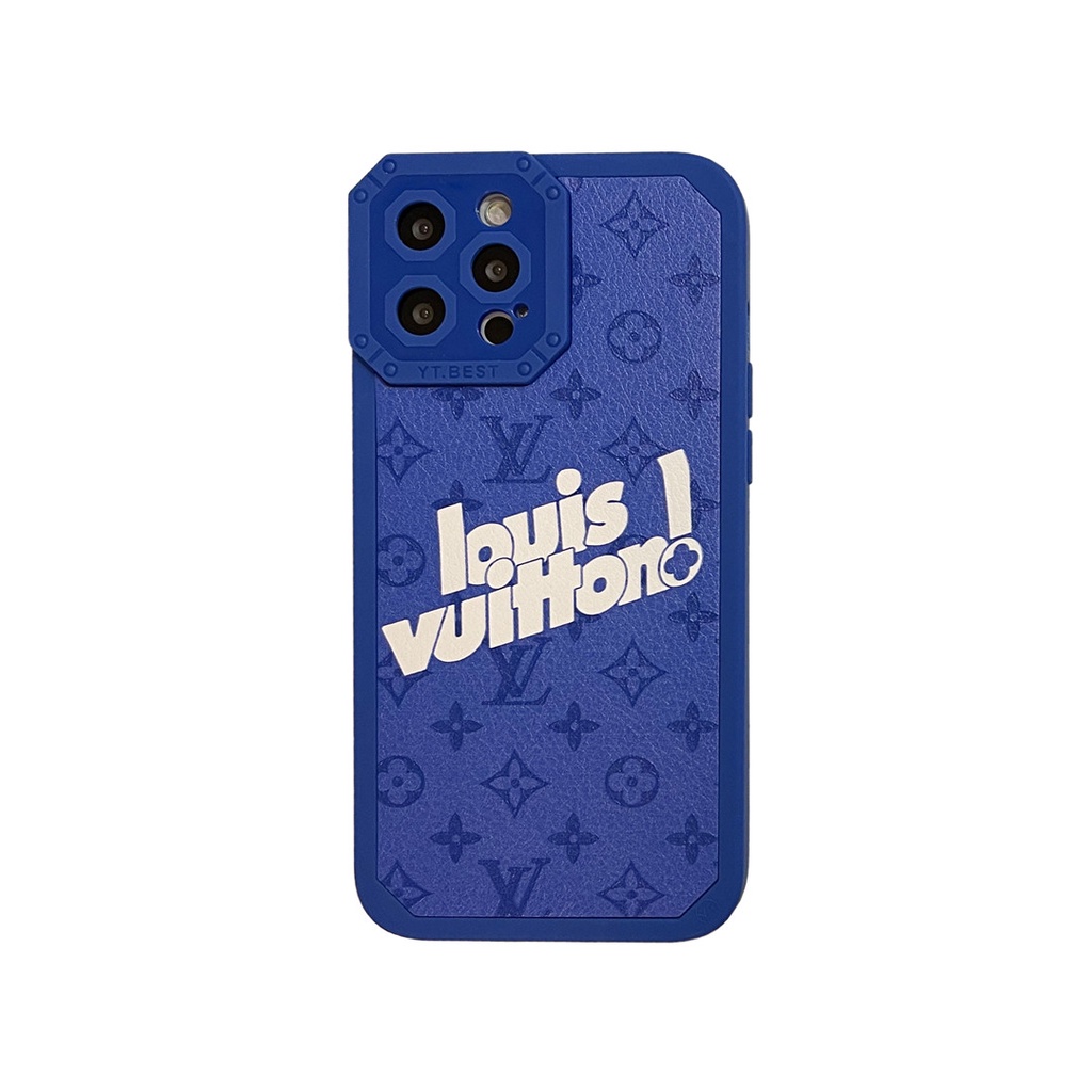 Ốp điện thoại nhựa mềm LV màu xanh lam Klein cho iPhone 13 12 mini 11 PRO MAX 6/6s 7/8+ SE2 X/XS XR XSMAX #Hg5037