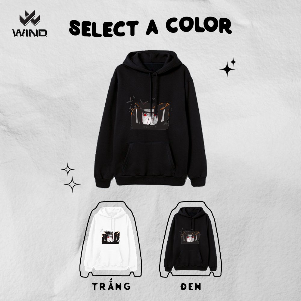 Áo hoodie unisex WIND form rộng nỉ nam nữ ITACHI HD20 thời trang thu đông oversize | WebRaoVat - webraovat.net.vn