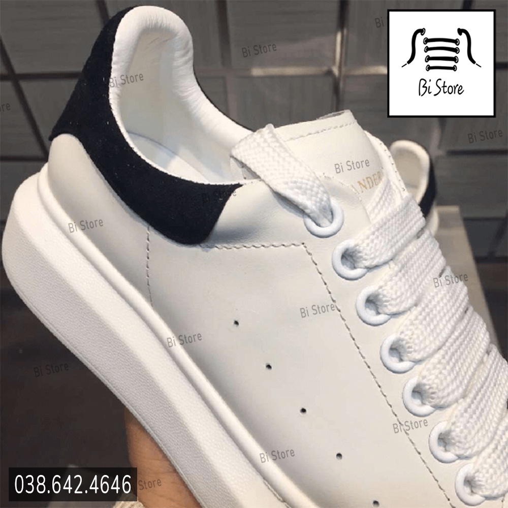 Dây giày MCQ bản to màu trắng, đen dẹt rộng 1,5cm dài 120cm