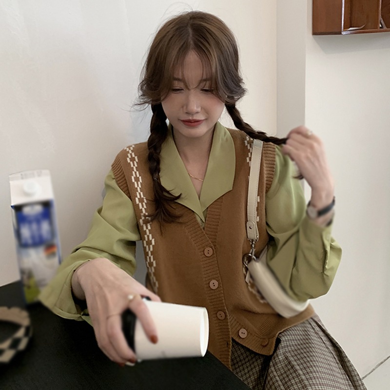 Áo Len Nữ Không Tay Cổ Chữ V Thời Trang