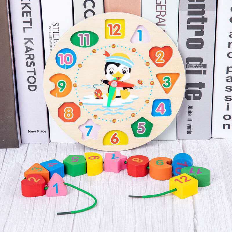 Bộ đồ chơi gỗ  6 món giúp phát triển thông minh cho bé 1 tuổi 2 tuổi 3 tuổi, Bộ đồ chơi Montessori