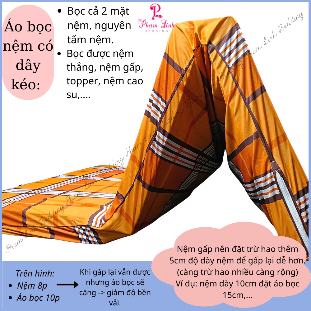 [Ngẫu nhiên] Áo bọc nệm 2 mặt dây kéo vải thun lạnh Việt Nam sợi Jersay (sẹc xây) tấm bảo vệ nệm topper