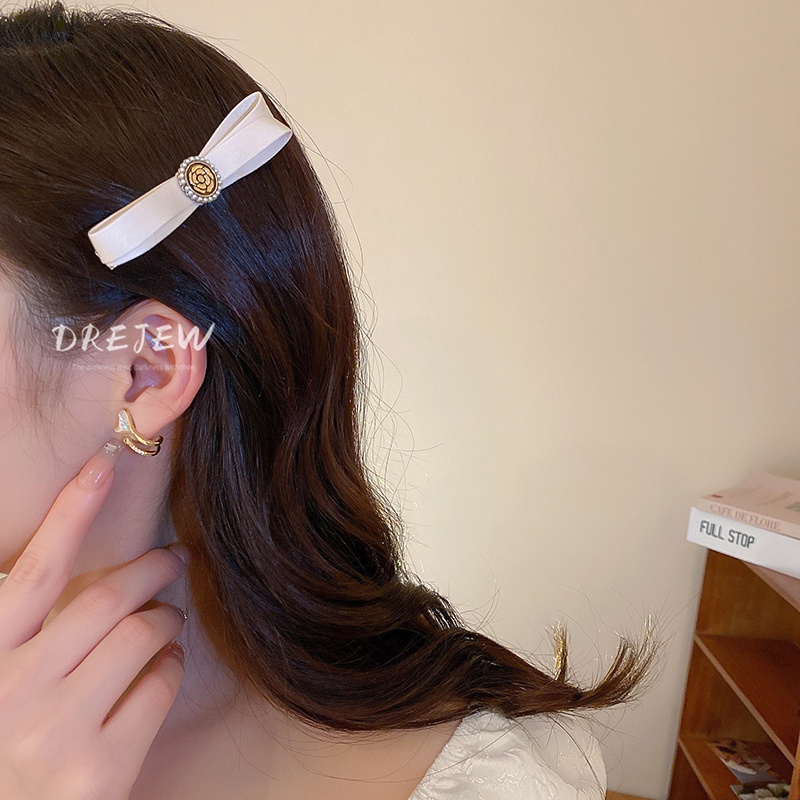 DREJEW Kẹp Tóc Hình Nơ / Ngôi Sao / Hoa Đính Ngọc Trai Kiểu Pháp Thanh Lịch