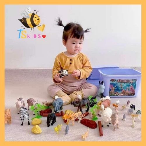 BỘ MÔ HÌNH ĐỘNG VẬT, THÚ RỪNG 58 CHI TIẾT – TS Kids Shop