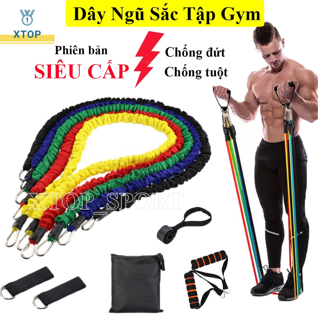 Dây Ngũ Sắc Tập Gym Full Body - Dây Kháng Lực Tập Gym Đa Năng Tại Nhà NS5