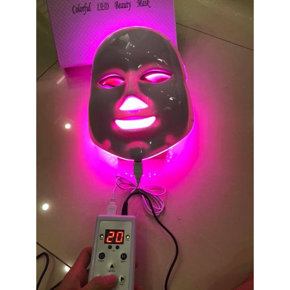 Mặt Nạ Ánh Sáng Sinh Học 7 Màu Dùng Đeo Mặt Nạ Dưỡng Trắng Da Bảo Hành 12Tháng