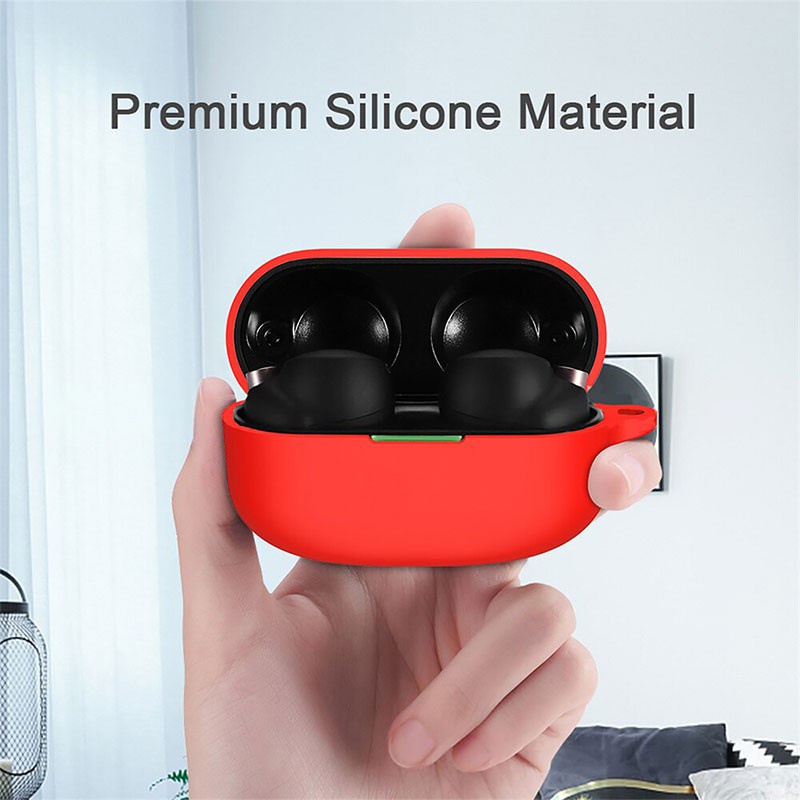 Vỏ bảo vệ hộp đựng tai nghe bằng silicon TPU kèm mềm móc chống thất lạc cho SONY WF-1000XM4