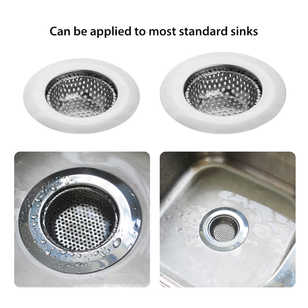 Sink Strainer Stainless Steel Anti-clogging Basin Filter Basket Hole Sewer Reusable Bath Hair Catcher【Huiteni】