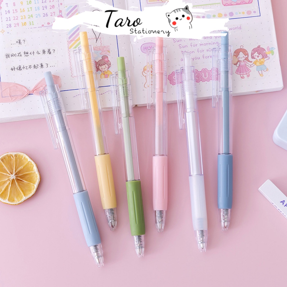 Bút gel vỏ trong suốt mực đen Macron A11 ghi chép Tiếng Anh 0,5mm Taro Stationery