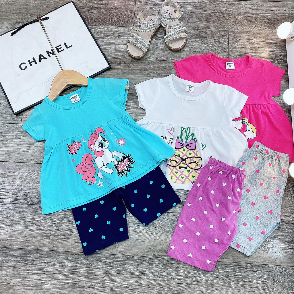 XẢ HÀNG LẺ SIZE ✔️8-21kg✔️ bộ hè dáng babydoll cho bé gái, chất liệu cotton