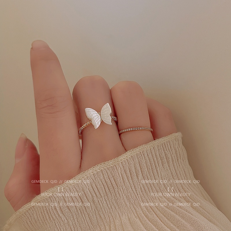 Nhẫn Hở Hình Bướm Thiết Kế Mới Thời Trang Theo Phong Cách Hàn Quốc Cho Nữ