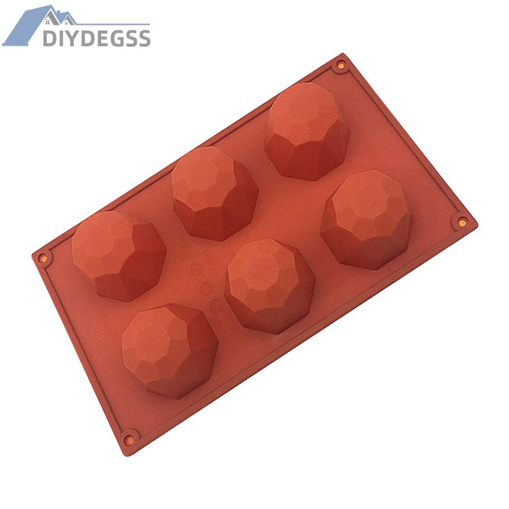 Diydegss2 Silicone Cake Molds 6-Cavity Diamond Chocolate Mooncake Mould Baking Tray