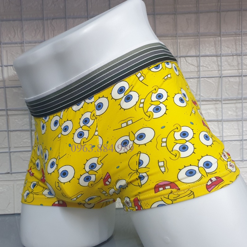 Quần lót nam dạng đùi CUTE.01 chất thun in hình hoạt hình ngộ nghĩnh cho anh em- ẢNh, video shop làm