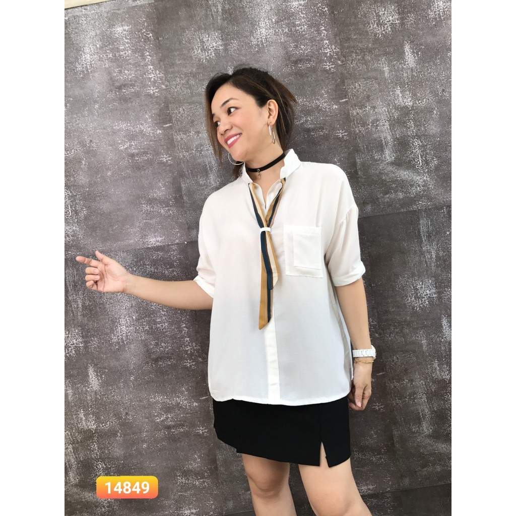 Sơ mi BIGSIZE cổ V somi công sở 14849