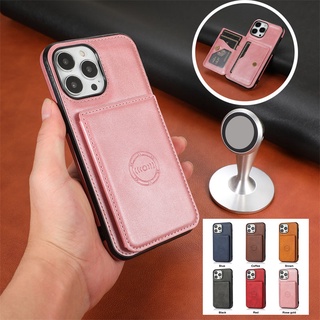 Bao da điện thoại nắp lật từ tính/ chân đế/ ngăn ví đựng thẻ cho IPhone 13 IPhone 12 IPhone 11 Pro Max Apple MIni