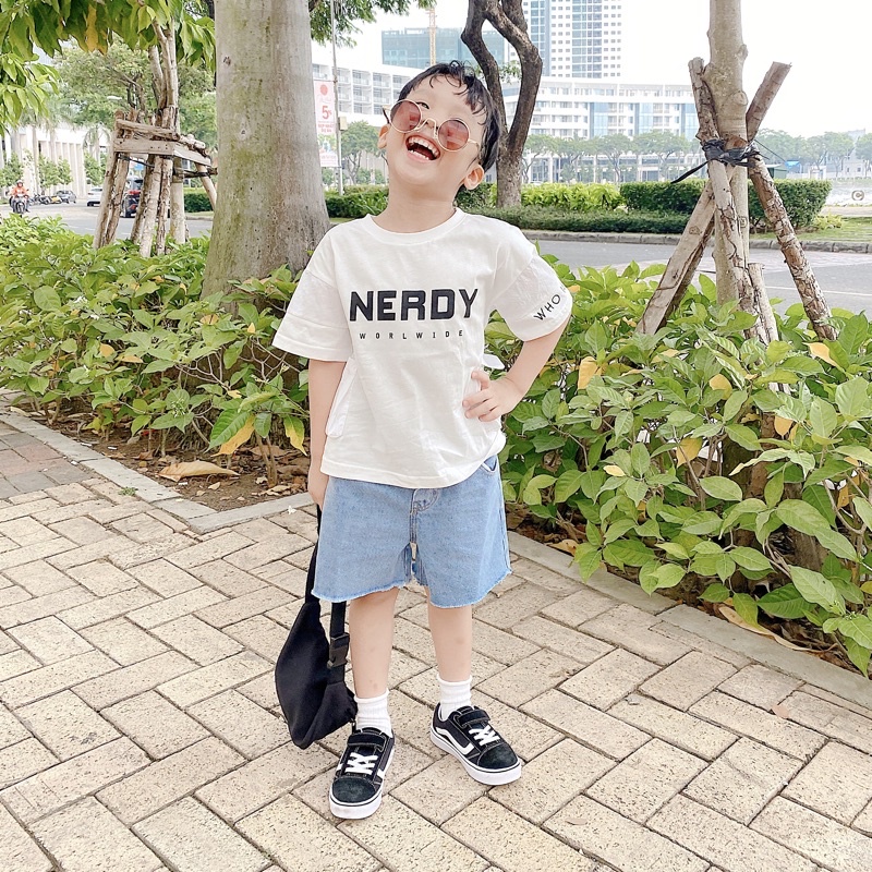 [FORM TO HƠN 0.5 SIZE] - Áo thun ngắn tay NERDY cá tính cho bé A702