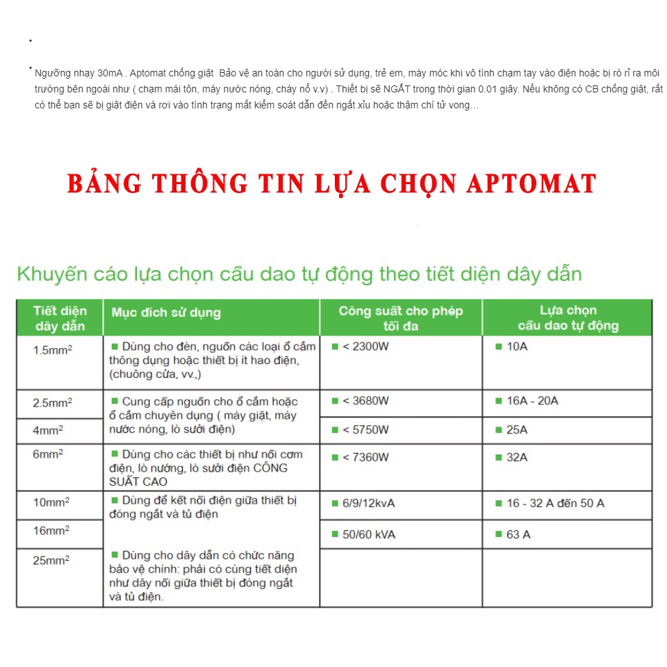 Cầu Dao Chống Giật 25A RCBO DOBO KOREA  đa năng - siêu nhạy 30mA - Aptomat chống giật test trực tiếp