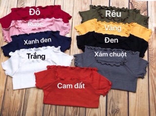 Áo trễ vai ( thun gân y hình )