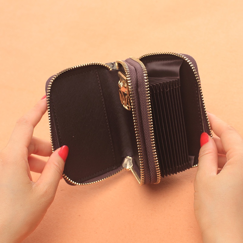 Ví Mini Đựng Thẻ / Chìa Khóa Có Dây Kéo Phong Cách Vintage Cho Nữ