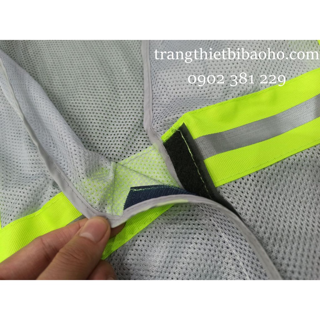 Áo ghi lê phản quang lưới 3M dán màu xám - hình thật