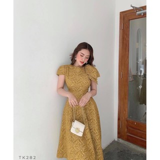 đầm xốp nơ vai 10118