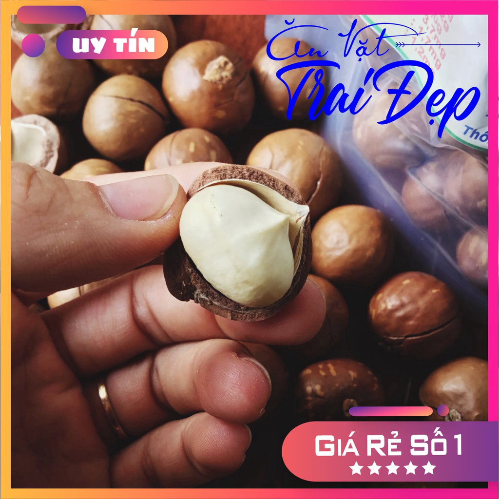 Hạt Macca Úc Nứt Vỏ Tự Nhiên, Tặng Khui Vỏ Hủ Pet 500g - Trai Đẹp Snack
