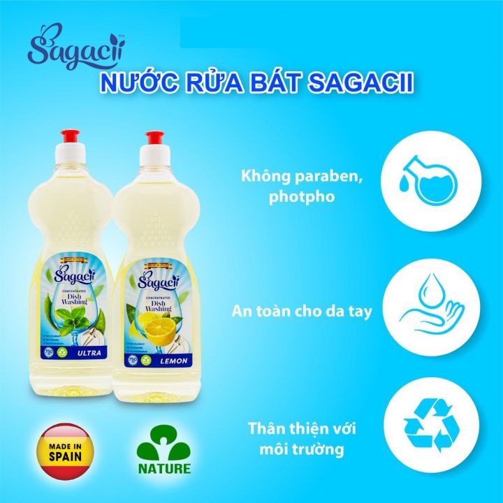 Nước rửa bát đậm đặc Sagacii