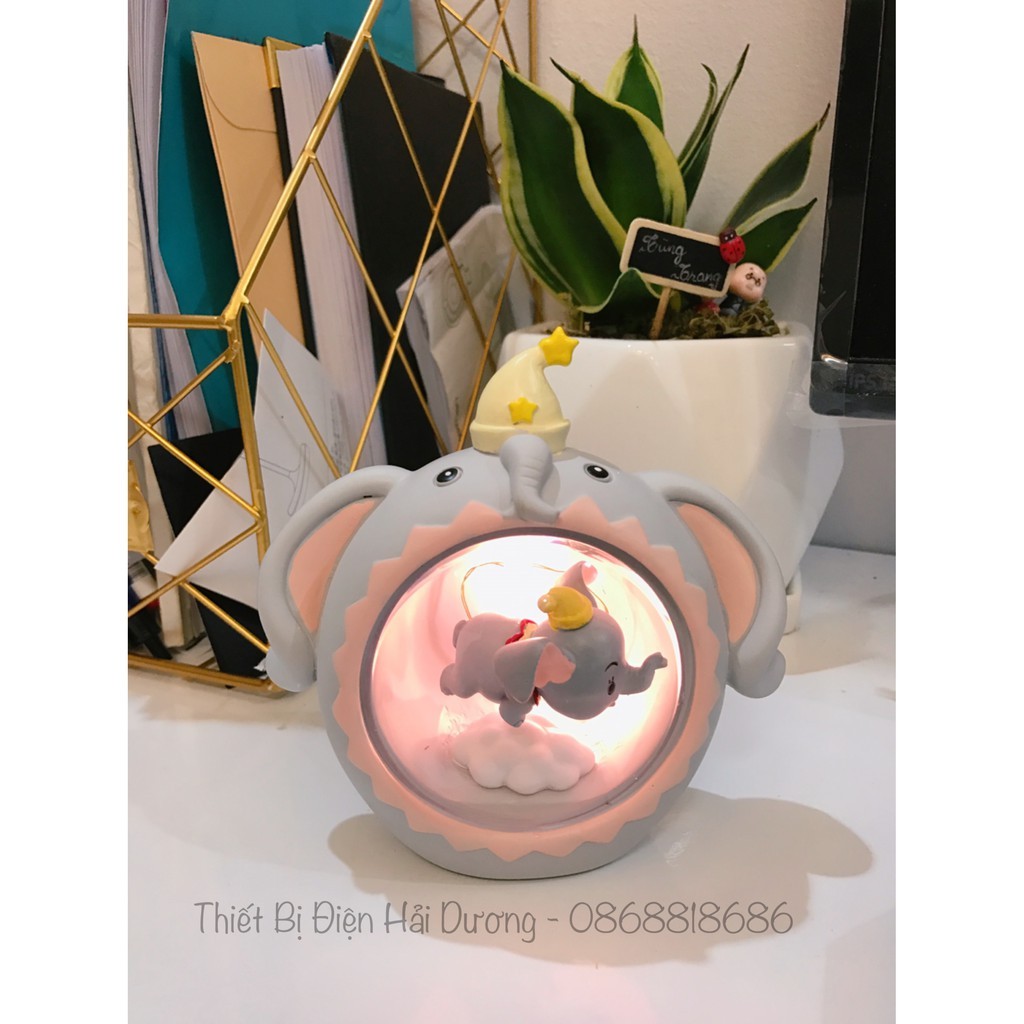 Đèn ngủ trang trí hình chú voi dumbo dễ thương cho bé - trang trí căn phòng vintage deocor siêu tiết kiệm giá rẻ
