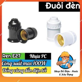 Đuôi đèn E27 (răng 27mm) - lõi bằng đồng vàng dẫn điện tốt
