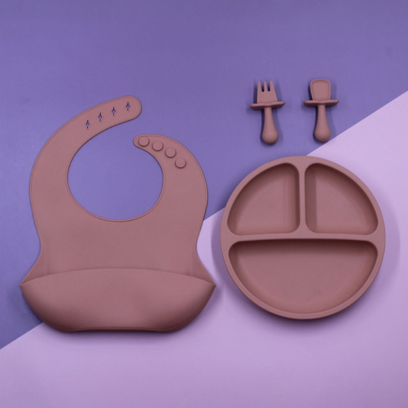 Bộ 4 Dụng Cụ Tập Ăn Cho Bé Bằng Silicone Chống Trượt Tiện Lợi