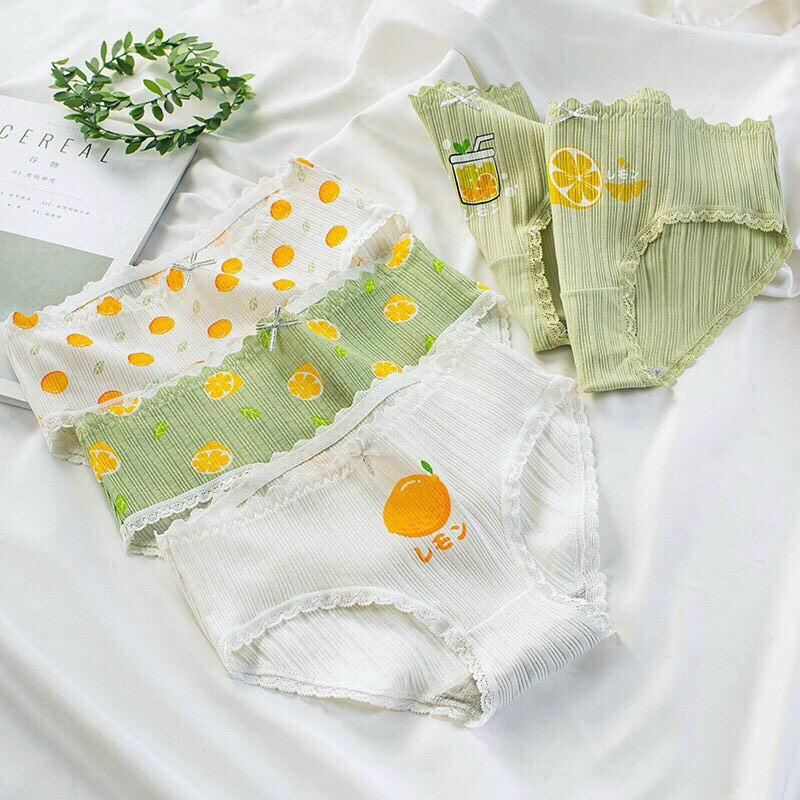 (QLW16) Set 4 Quần Lót Nữ Cotton Tăm Tre Đính Nơ - COMBO 4 Quần Lót Quần Chíp Nữ Xuất Nhật Thông Hơi Kháng Khuẩn