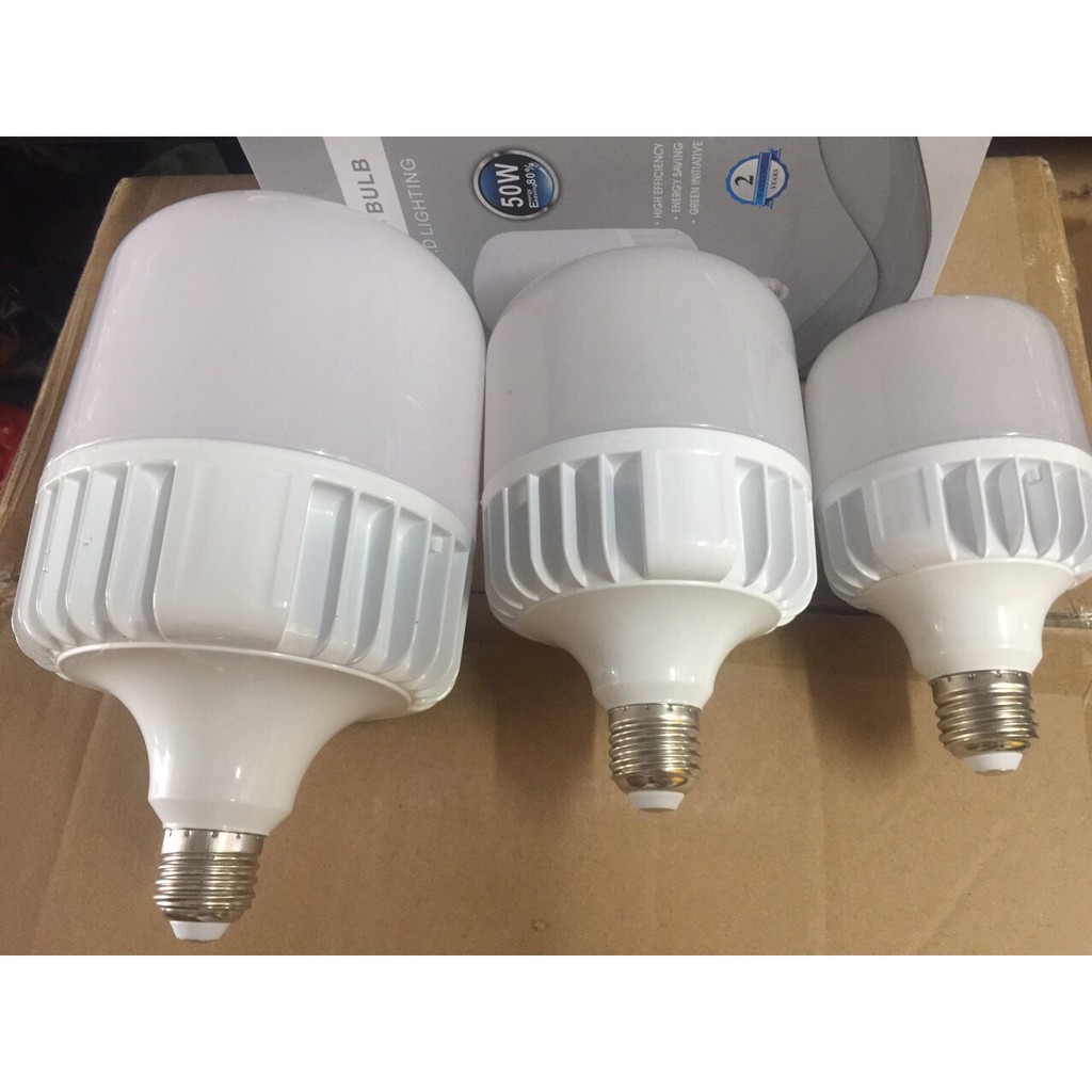 Bóng Đèn Led Tròn Buld Trụ Đế Nhôm Tản Nhiệt Cao Cấp (50w, 40W, 30w, 20w) Siêu Sáng. Bảo Hành 2 năm