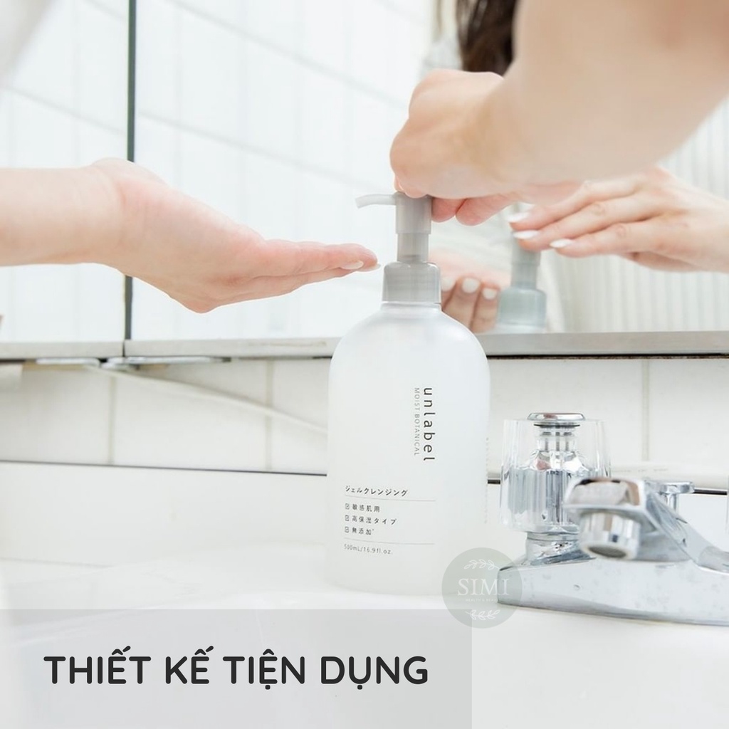 Gel tẩy trang cho da dầu mụn nhạy cảm Unlabel kem không cồn làm sạch mắt môi trang điểm dưỡng cấp ẩm da khô hỗn hợp SIMI | BigBuy360 - bigbuy360.vn