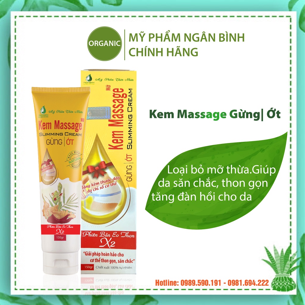 Kem massage gừng ớt ngân bình,giảm mỡ bụng sau sinh,tan mỡ đùi, bắp tay, mỡ thừa trên cơ thể