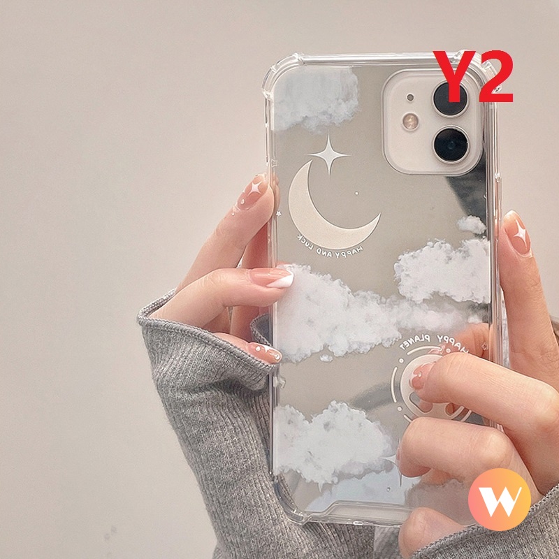 Ốp Điện Thoại TPU Mềm Tráng Gương Họa Tiết Hoa/Mặt Trăng/Lá Cho IPhone 13 11 12 Pro Max 7 8 Plus XR X XS Max SE 2020