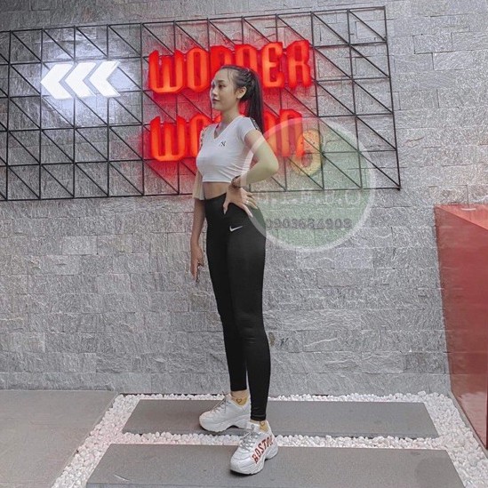 [Freeship đơn từ 0đ] [Có Video] QUẦN LEGGING DÀI CẠP CAO TẬP GYM BASIC NK SIÊU ĐẸP, Quần tập gym, yoga nâng mông