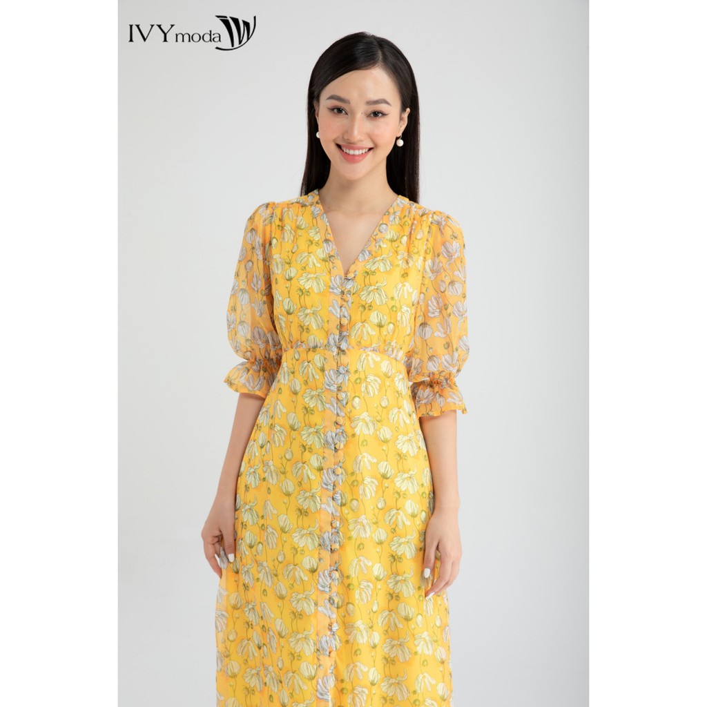 [Mã FAMALLT5 giảm 15% đơn 150k] Đầm Chiffon dáng xòe thiết kế IVY moda MS 48M6364