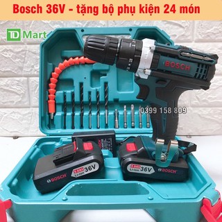 Máy Khoan pin 36v Bosch 3 Chức năng Có Búa Tặng Kèm Bộ Phụ Kiện 24 Chi Tiết