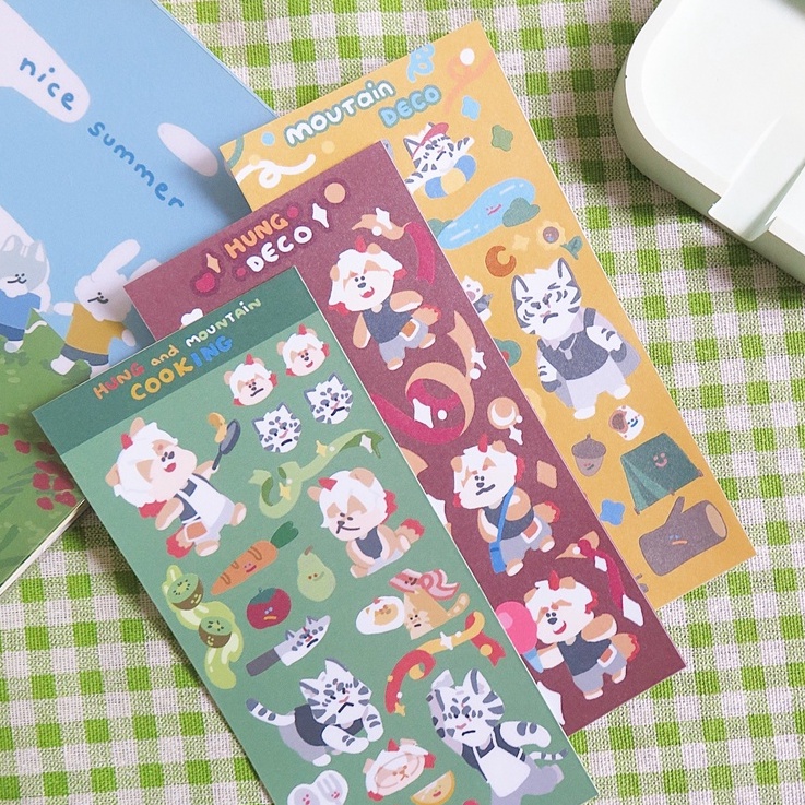 Sheet sticker hình nhân vật Hung và Mountain Arknight xiu cetu