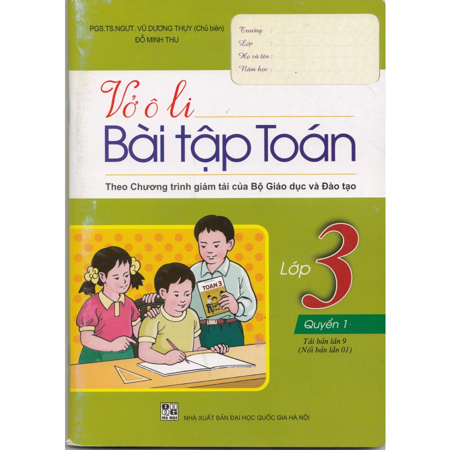 Sách - Vở ô li bài tập Toán Lớp 3 - Quyển 1